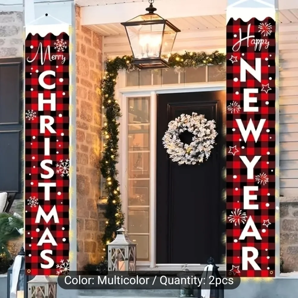 Christmas and New Years Door Banners